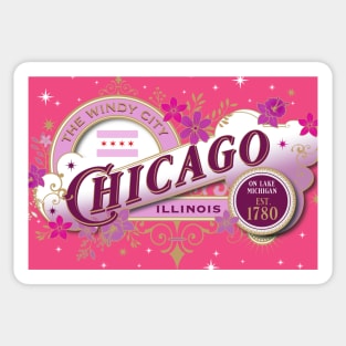 Chicago Vintage in Pink Sticker